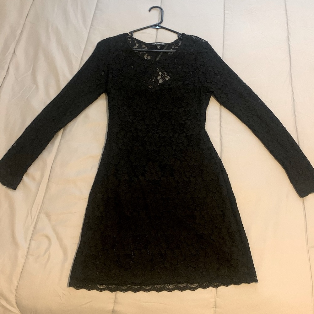 Express medium black lace dress